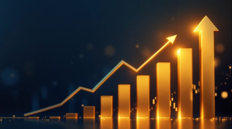 Grafico de Selic em queda transformando-se em setas de investimento ascendentes